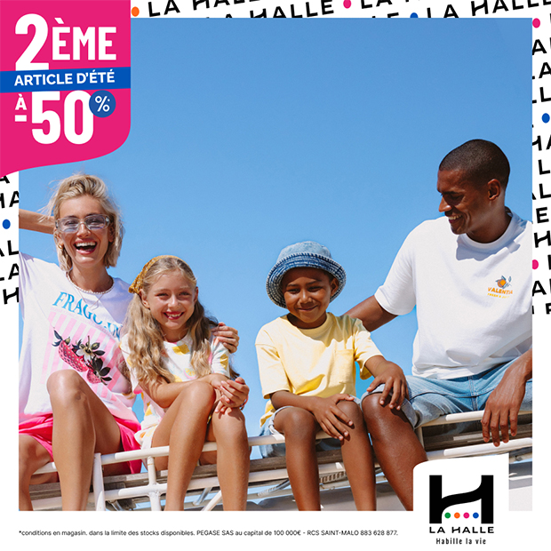 Estiv'halle : 2ème article à -50%* chez La Halle du 29 avril au 31 mai 2026